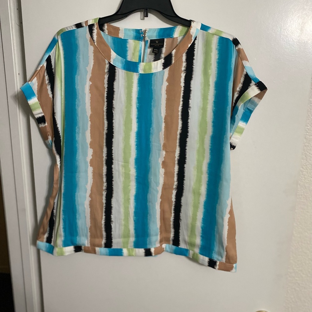 Worthington PXL multi print blouse